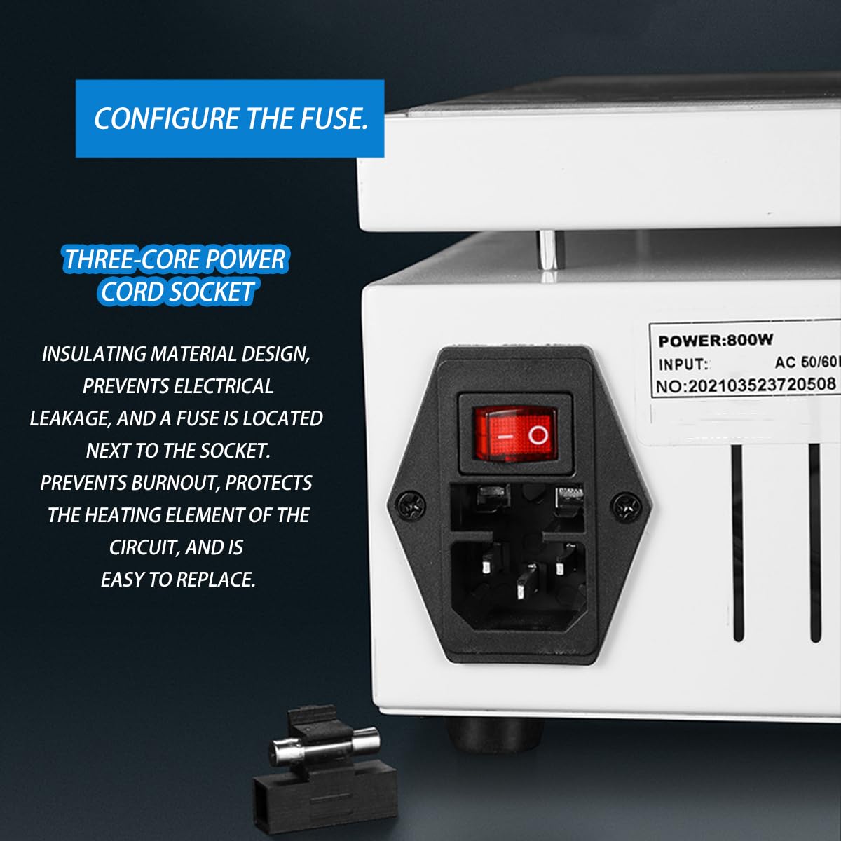 Máquina envolvedora de celofán de 800 W, selladora térmica de sobremesa, con Tubo Fusible y Control Inteligente de Temperatura para Embalaje con película termosellada (20 * 20)