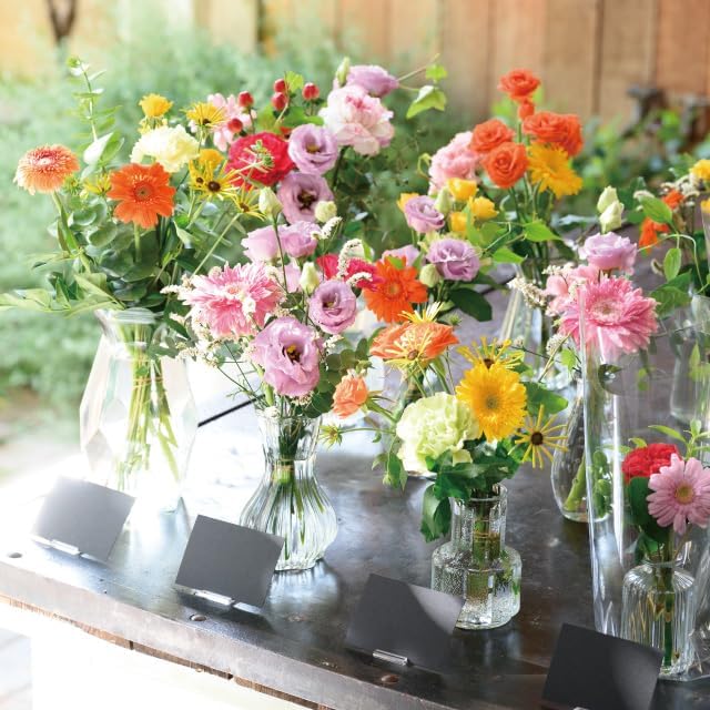 Heads GLS-FB1 Heads Vase Diameter 6.5 (5.3 x 8.5 cm) Clear 12 Pieces Glass Flower Base