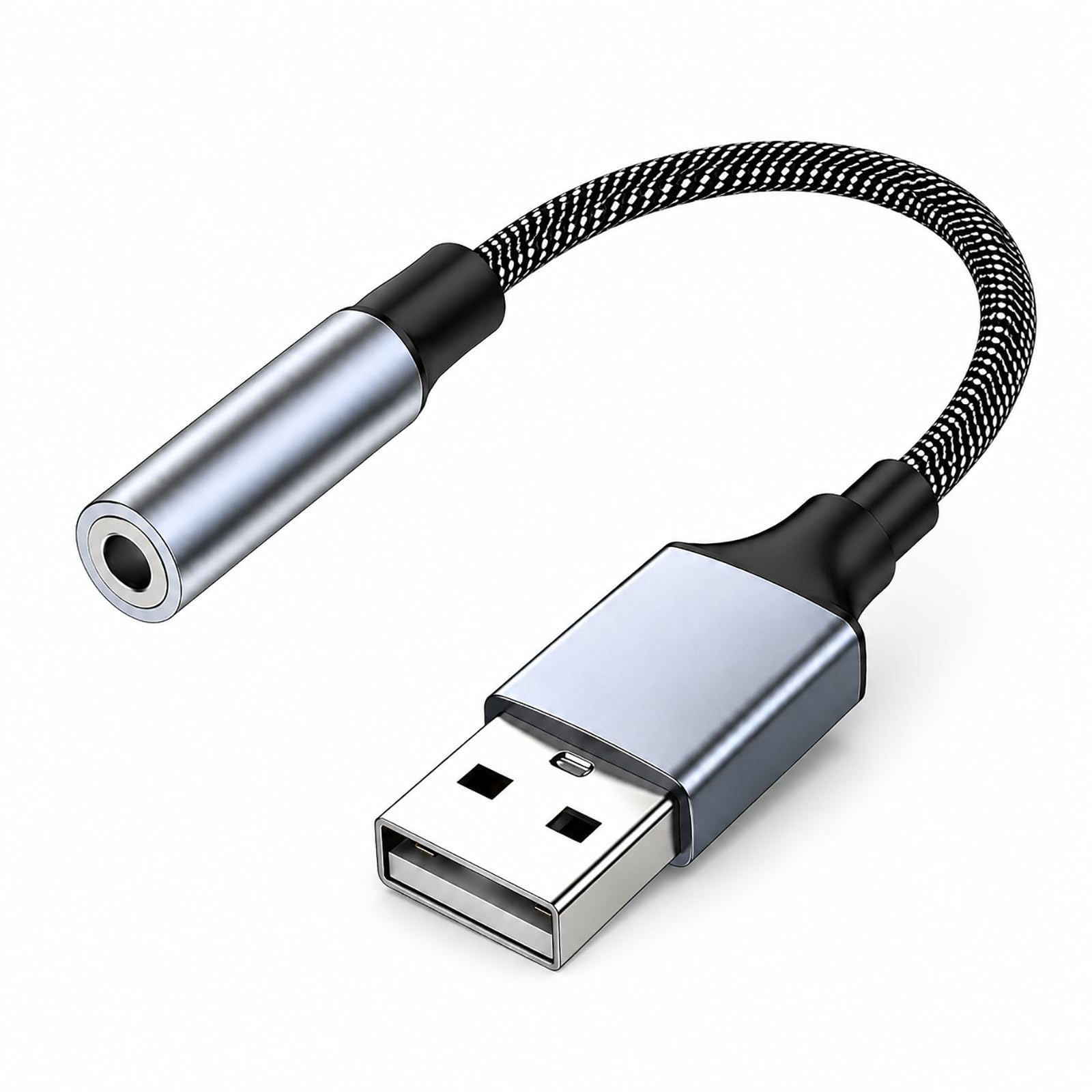 USB auf 3,5 mm Klinke Adapter, Externe USB Soundkarte Mikrofon Audioausgang USB A auf AUX TRRS Konverter Kopfhörer Headset Lautsprecher kompatibel PC Laptop Desktop PS4 PS5 Linux Mac OS Chromebook