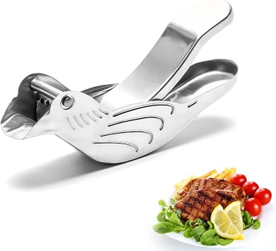 Manual Lemon Juicer Bird - Stainless Steel 304 Portable Fruit Juicer - Lemon Slice Squeezer, Manual Citrus Juicer To Squeeze Lemon Wedges Silver 2PCS