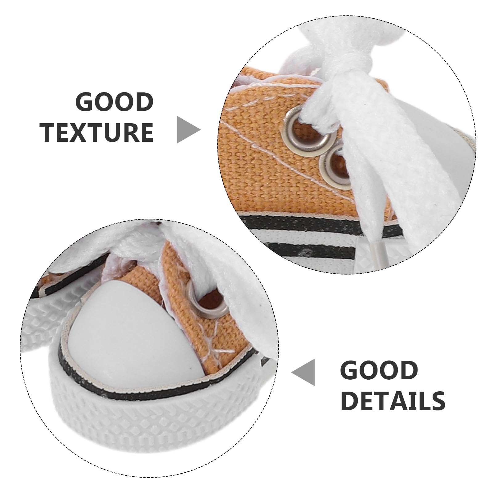 Milisten 2 Paires de Mini-Baskets en Toile pour Poupées, Chaussures Miniatures pour Poupées, Chaussures à Lacets Style Bjd, Longueur 4 Cm, Accessoire de Costume Et de Maison de Poupée