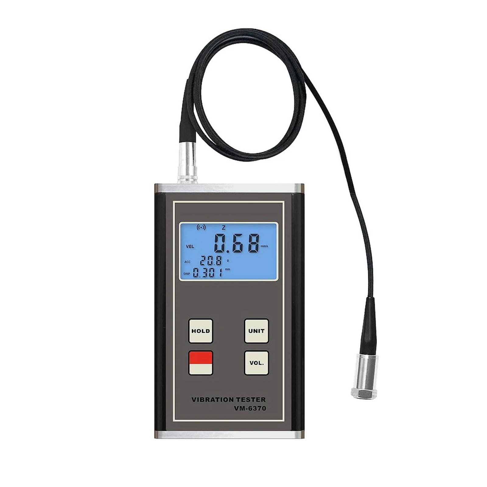 Misuratore di vibrazioni, Misuratore di vibrazioni digitale VM-6370 Frequenza 10Hz~10KHz Accelerazione Velocità Spostamento ad alta precisione