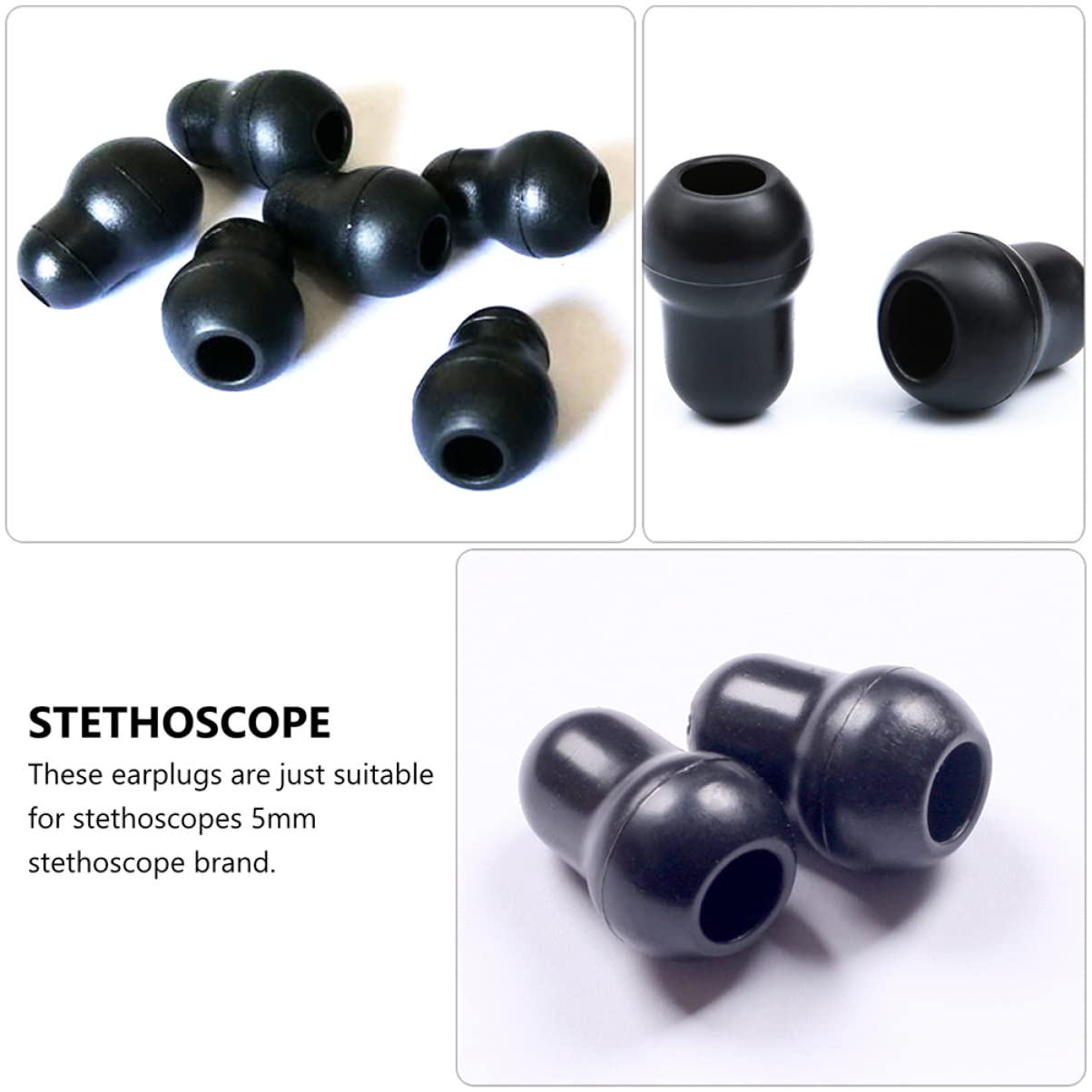 ULTECHNOVO 36pcs Silicone Stethoscope Ear Tips Replacement Soft-Sealing Earbuds for Comfortable Use Hospitals and Clinics Compatible Ear Hangers