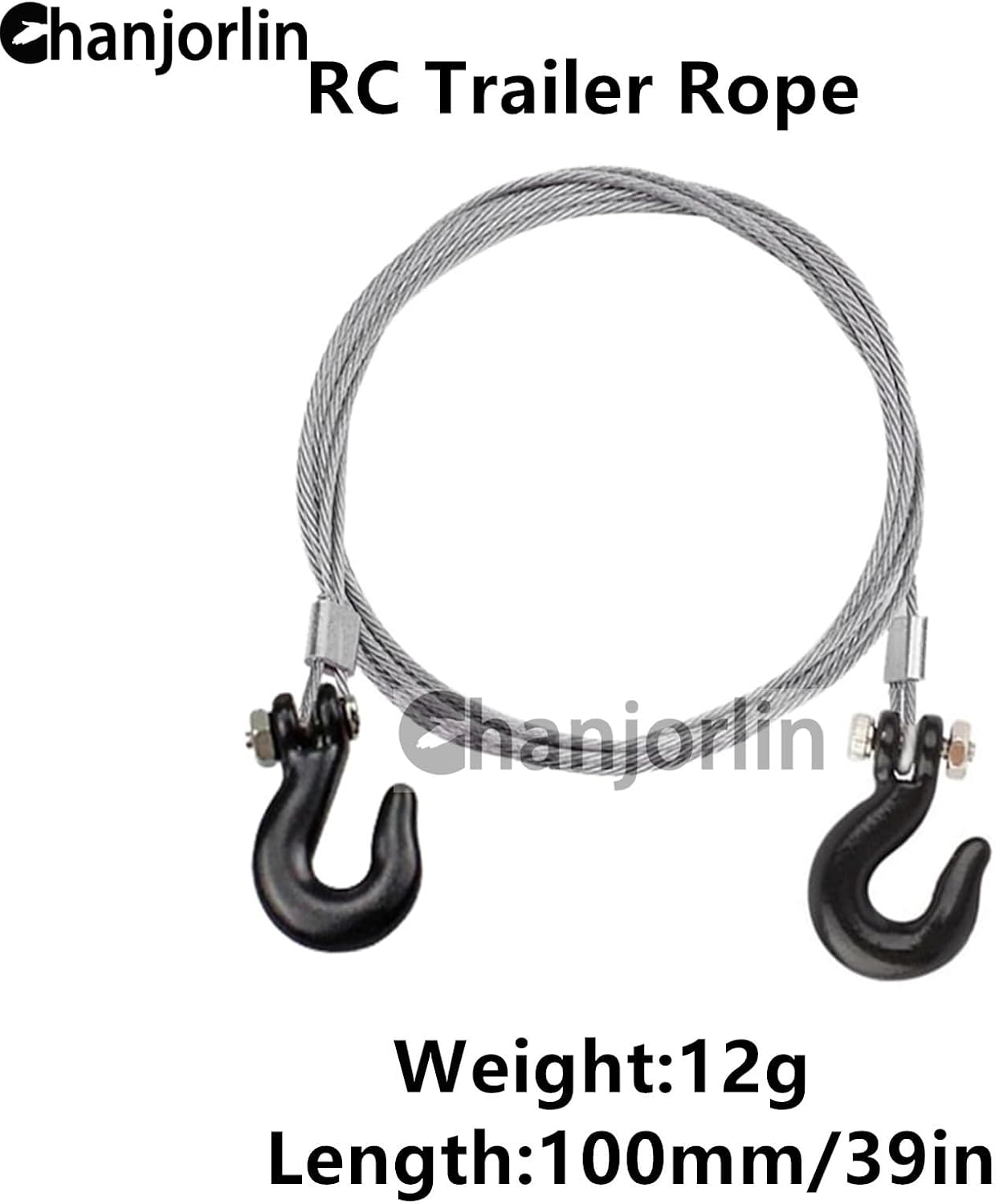 1/10 RC Car Mini Metal Trailer Chain and Tow Hooks Buckle & RC Body Clips Bent Springy R Pins Accessories for 1:10 Rock Crawler Truck Car Traxxas TRX4 SCX10 Axial RC4WD Tamiya D90 (Black)