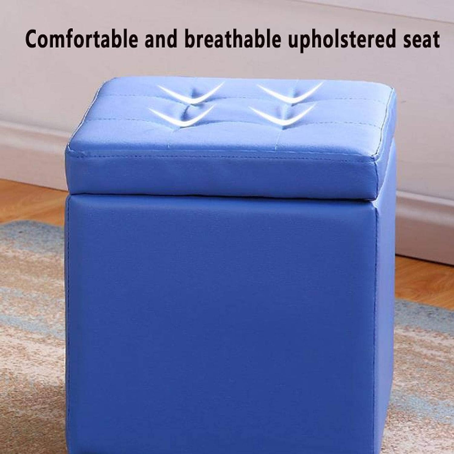 Sgabello Pouf Poggiapiedi Poggiapiedi Portaoggetti, Scatola Portaoggetti in Pelle PU Versatile Sgabello per La Casa Sedile Divano Sgabello Poggiapiedi Adatto per Soggiorno Camera D