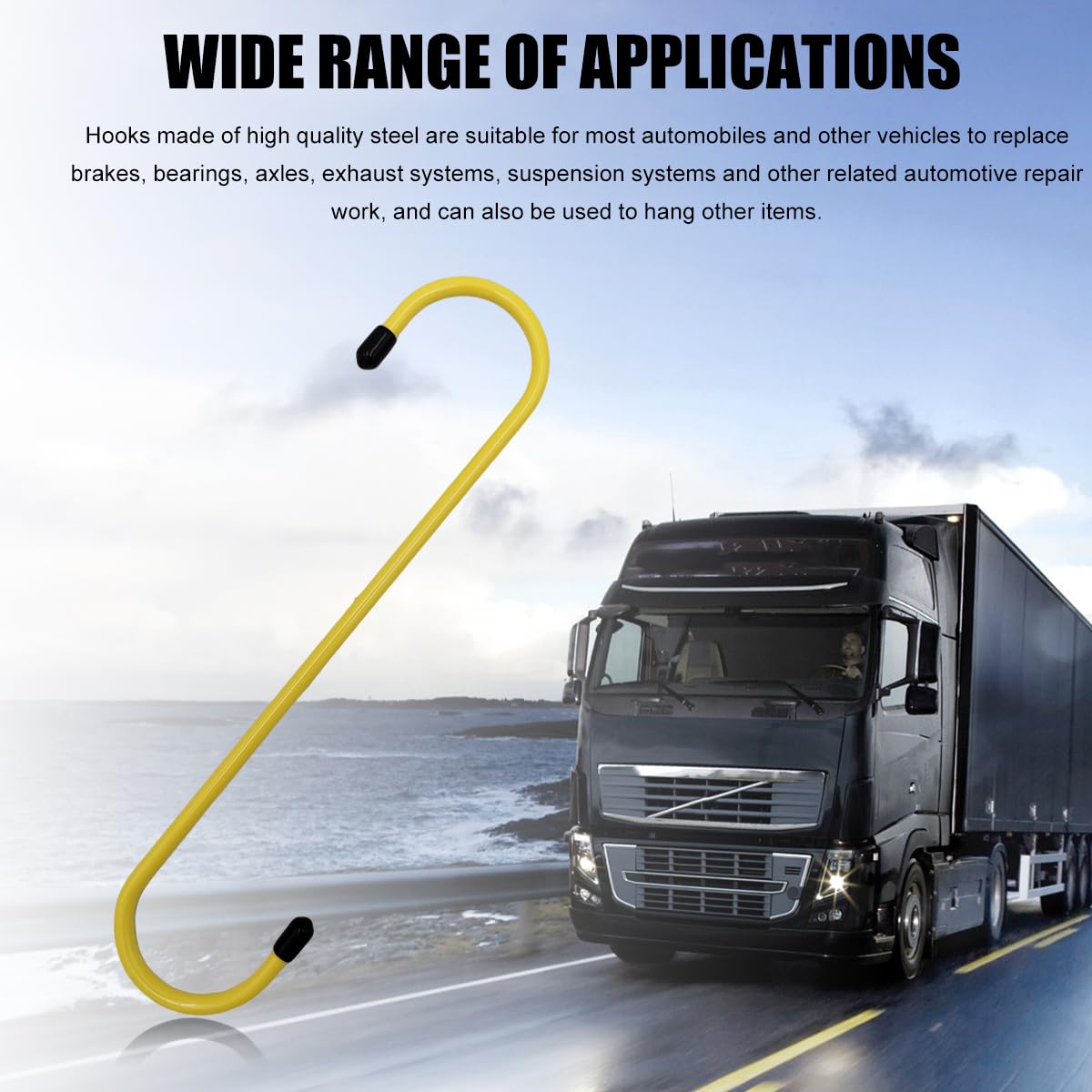 2 PCS Car Brake Caliper Hangers S Shape Auto Brake Caliper Hook with Rubber Tipped Brake Caliper Tool — view 6