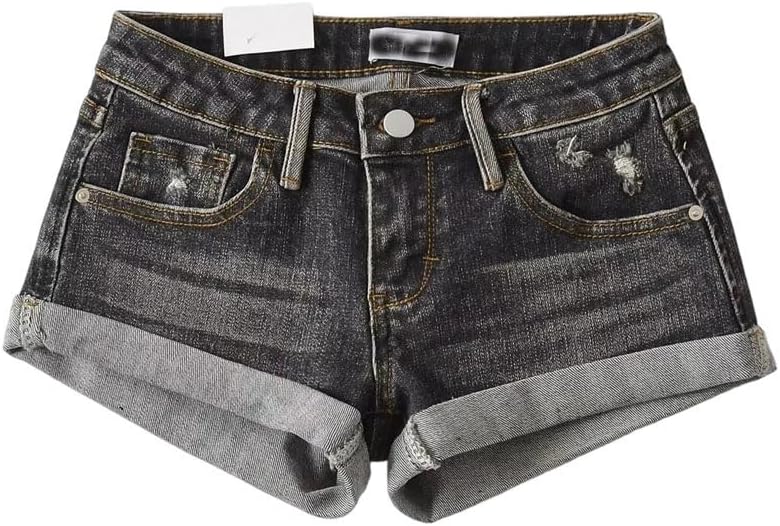 Women's Summer Low Waist Tight Leg Lengthening Denim Shorts