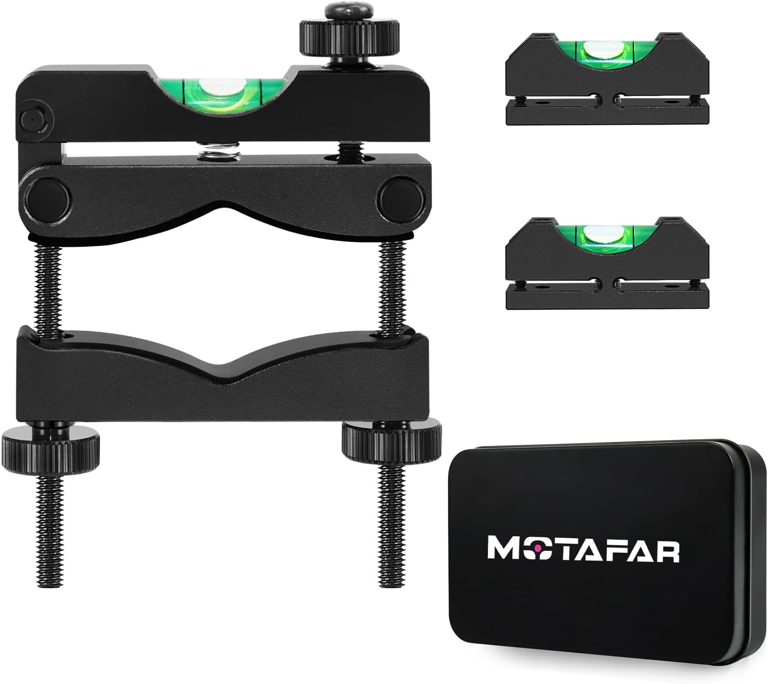 MOTAFAR Reticle Leveling System Firearm Scope Crosshair Alignment Level Tool Kit 2 pc Precision Bubble Levels for Gunsmithing and Professionally Aligning Rifle and Carbine Optics(Black)