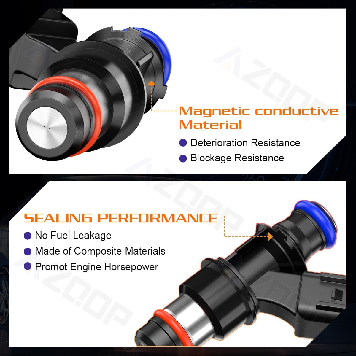 12580681 Fuel Injectors Fit For Chevy Silverado/GMC Sierra 1500 4.8L/5.3L GAS 2007 2008 2009, For Tahoe Suburban Express, For Sierra 2500 3500 Yukon Savana, 2 Holes, Replace #FJ887, 19421333, Set of 8