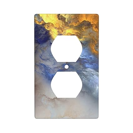 Blue Single Duplex Outlet Covers Decorative Receptacle Wall Plate 1 Gang Wallplate Electrical Faceplate 4.50 x 2.76 Inch Abstract