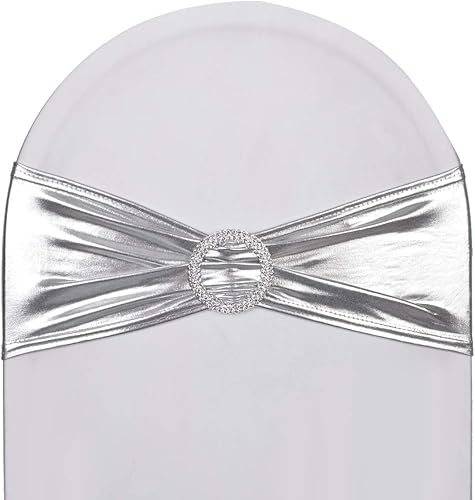 10 bandas elásticas plateadas metálicas para silla, mano de obra duradera, lazos ajustables de elastano para boda, cumpleaños, graduación, Navidad, disponible en Yaxa Venezuela