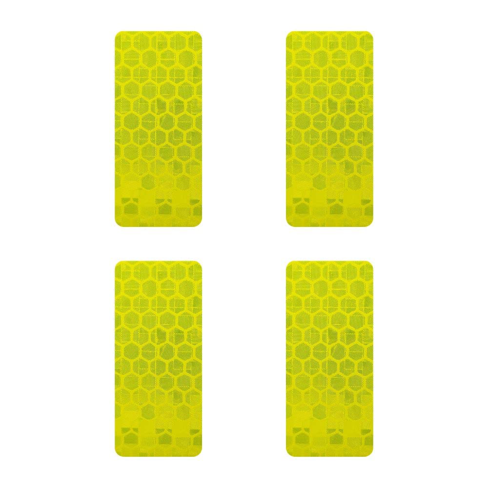 Diamond Refractive Stickers Rectangular, Flat, Yellow, Set of 4