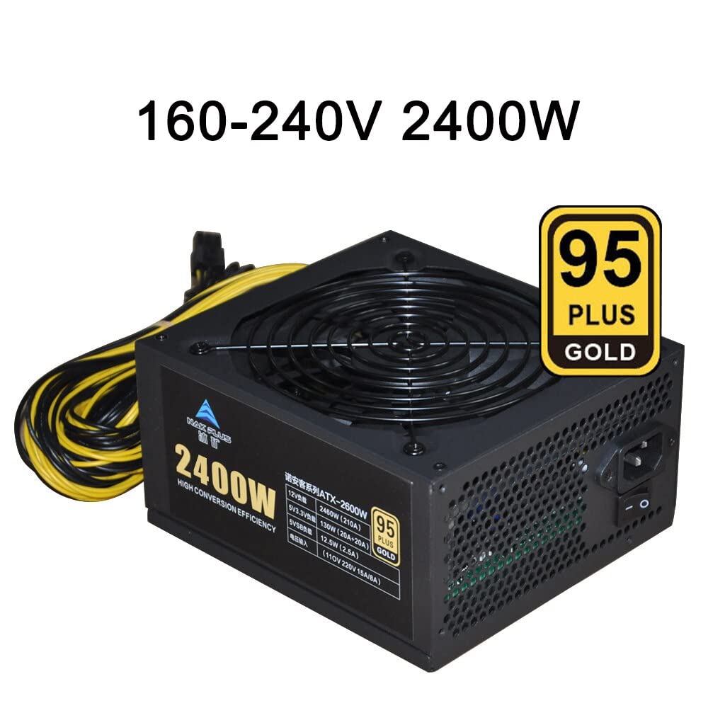 Amazon.com: 4U Single 10X 6Pin PSU Mining Power Supply Source BTC ETH  Bitcoin Miner 110V 240V 2000W 2400W 2600W ATX for 6 GPU Graphics Card  (Color : 160-240V 2400W) : Electronics