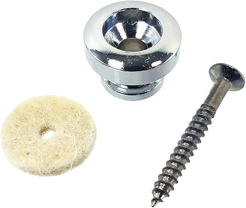 Miniatura 5 de 3pc. cromado Correa para guitarra Botones