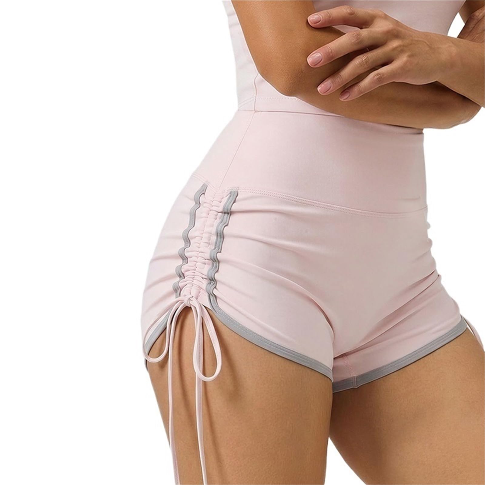 Yoga Shorts Shorts de Yoga for Femmes, Taille Haute, Sexy, Cordon Serrage latéral, entraînement Levage des Fesses, séchage Rapide, vêtements Gymnastique Respirants