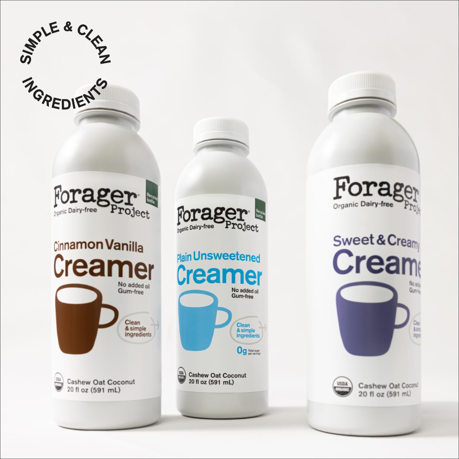 Forager Project Organic Dairy Free Plain Cashew Oat Coconut Creamer 20 Fl Oz — view 3