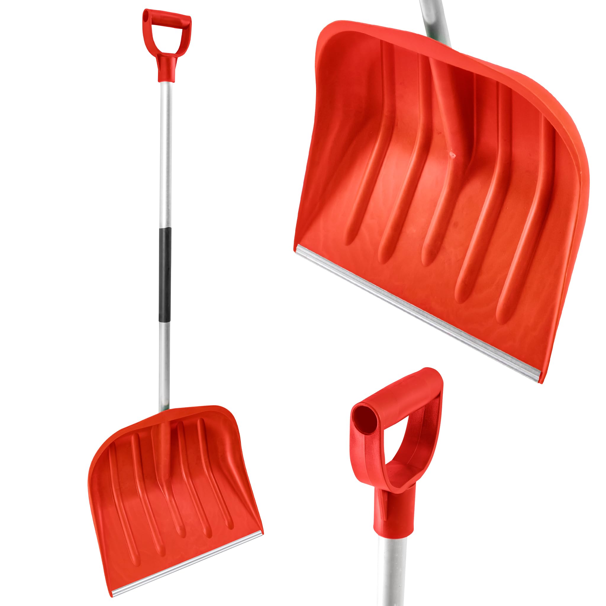 KB Tools Snow Shovel for Driveway – Heavy Duty Polypropylene Snow Shovels with Aluminium Handle – Cordless Snow Shovel for Garden, Yard, Patio – Recycled Material – Made in EU