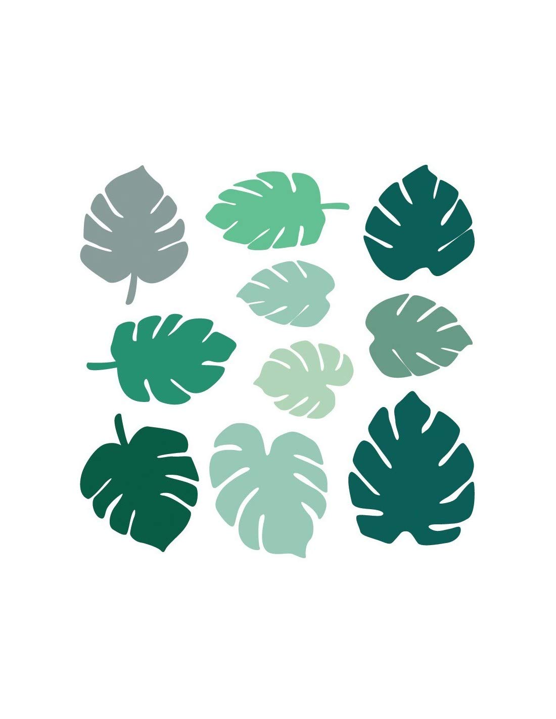 Frise Feuilles Monstera Sticker Jungle 80 x 15 cm pour mur