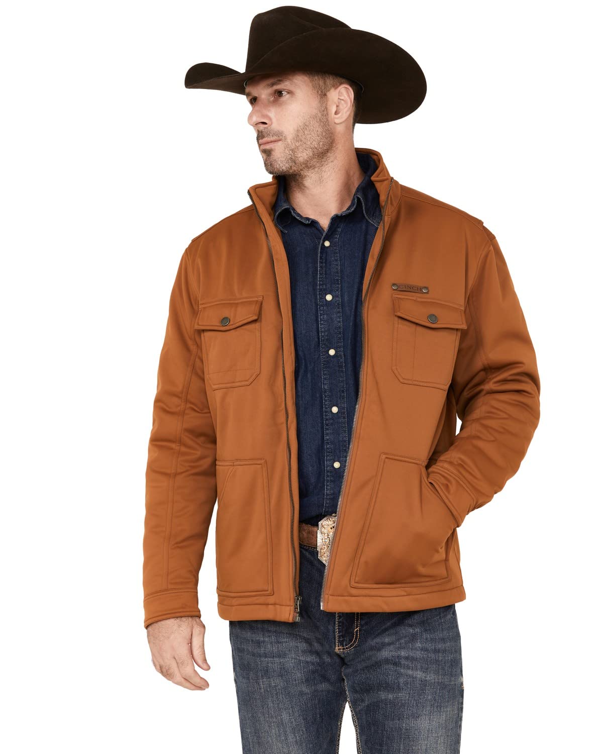 Cinch Men's Solid Conceal Carry Softshell Jacket Burgundy Medium