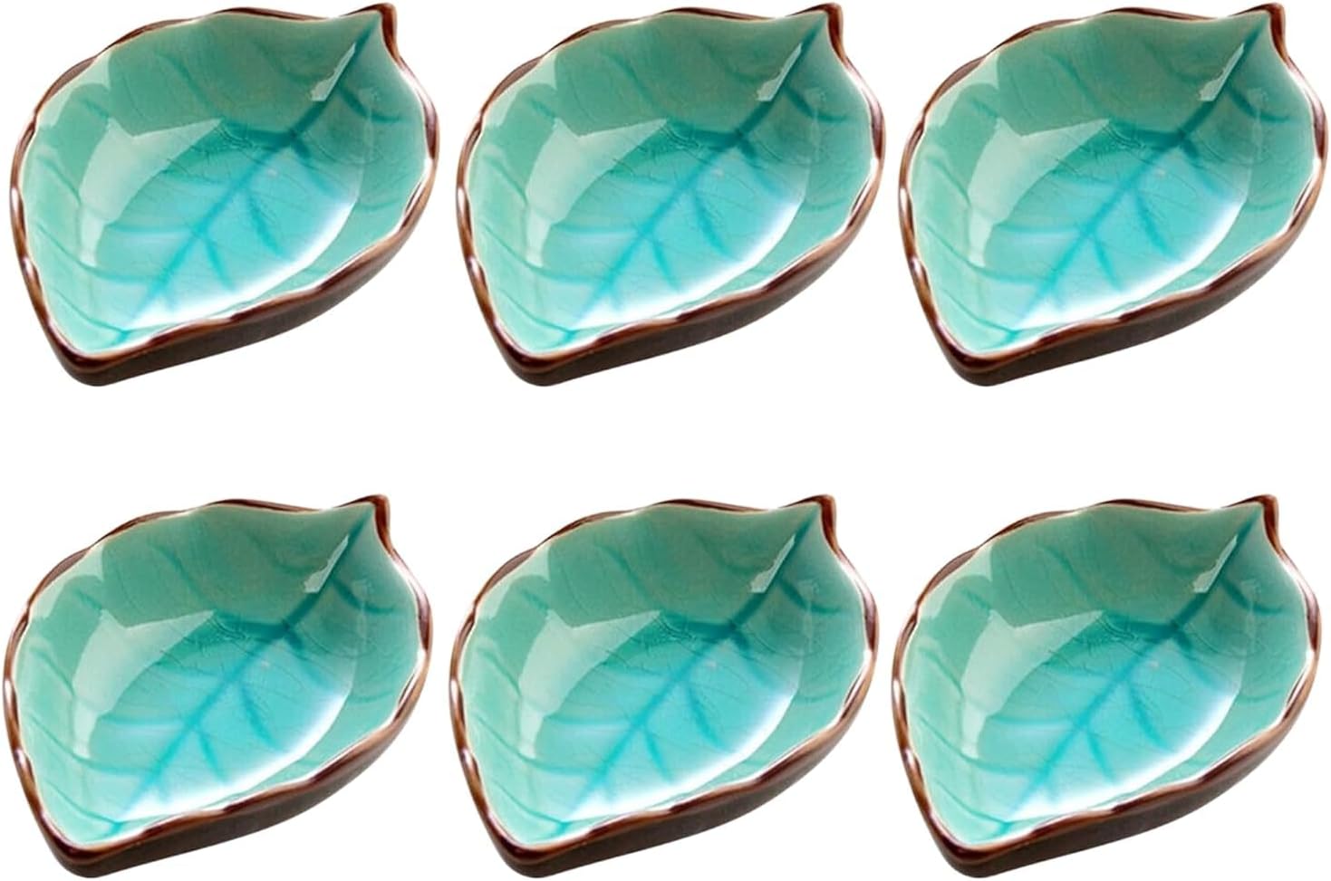 Leaf-Shaped Dish Tableware Ceramic Small DishDip Bowls Mini Pinch Sauce Cups Ser 8 | & | Ceramic Bowl | Handmade Moroccan Trellis Design | Dessert Bowls | Katoris for Dinn