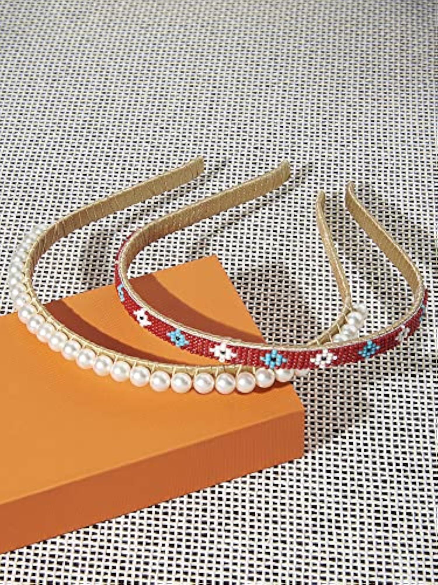 Set of 2 Contemporary Beads HairBands for Women