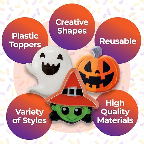 Miniatura 5 de SugarMeLicious Anillos para cupcakes, divertidos adornos espeluznantes para tartas para niños, fiestas de Halloween, suministros de fiesta temática