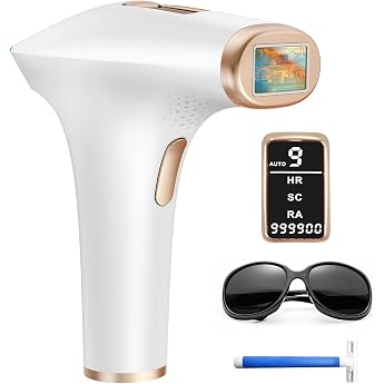 Haarlosy IPL Ger te Haarentfernung Laser   Schmerzfreie & Effektive Haarentfernungsger t 9 Energiestufen 3 Modi HR/SC/RA mit 999.900 Lichtimpulsen f r Damen Herren Gesicht Achseln Beine K rper