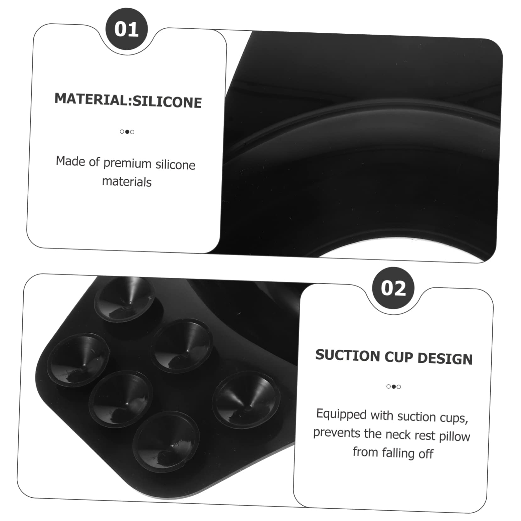 VICASKY 3pièces Repose-Nuque Silicone avec Ventouse Coussin De Soutien pour Lavage Cheveux Salon Accessoire Portable pour Confort Optimal