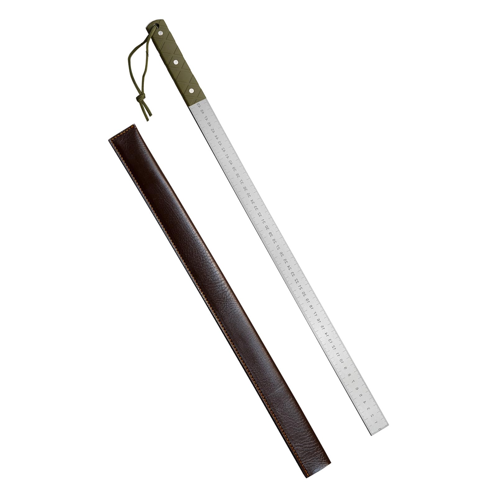 Kaccde 63Cm Stainless 50Cm 20In Straight Ruler Car Mounted Defense Ruler Measurement Tool Multifunctional Straight Edges Ruler4 Thickened Stainless Steel