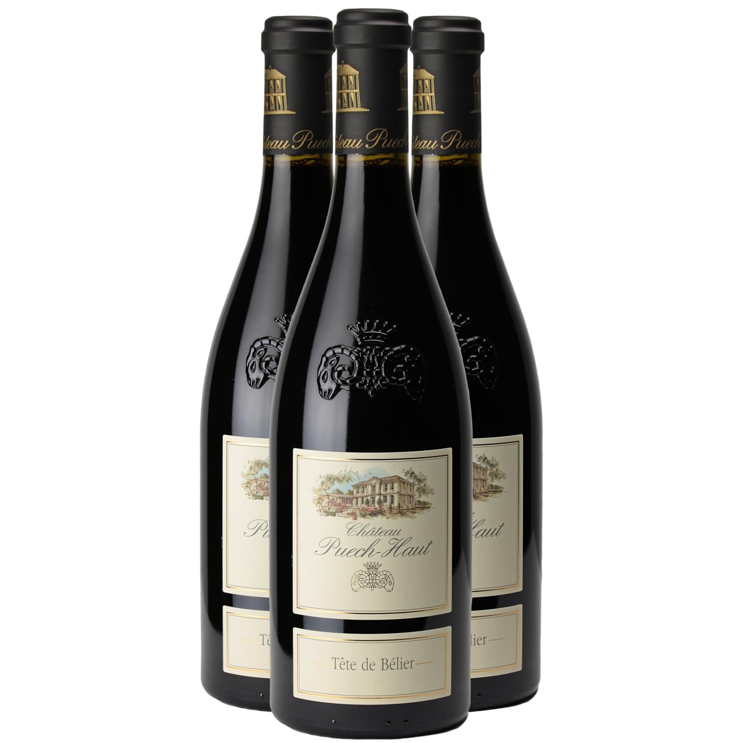 Château Puech Haut Languedoc Tête de Bélier - Rouge 2022 - Vin Rouge du Languedoc - Roussillon (3x75cl)