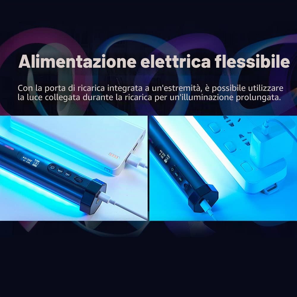 Godox TL30 RGB tubo luce LED 8W 2700K-6500K batteria al litio integrata Smartphone controllo APP (singola lampada)