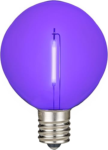 Miniatura 38 de Novelty Lights Paquete de 25 bombillas LED G50 de filamento blanco cálido, base intermedia E17/C9, equivalente a 7 W, bombillas de repuesto Blanco