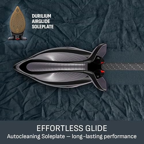 Tefal, Express Vision, Steam Generator Iron, 1.8L water tank, 7 Bar, 130 g/min continuous steam & 500 g/min steam boost, 2 min heat-up, Black and Grey, SV8153G0 - Image 7