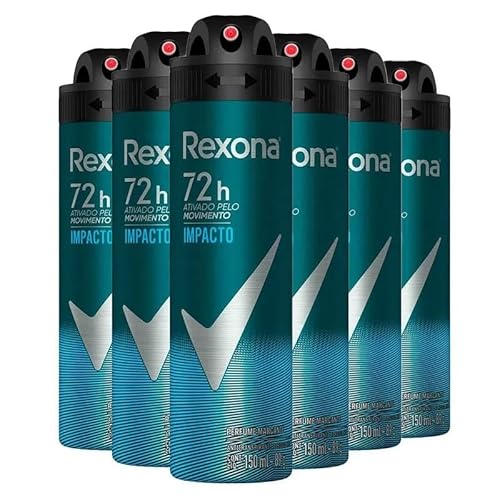 Kit Desodorante Aerosol Rexona Men Impacto 150ml - 6 Unidades