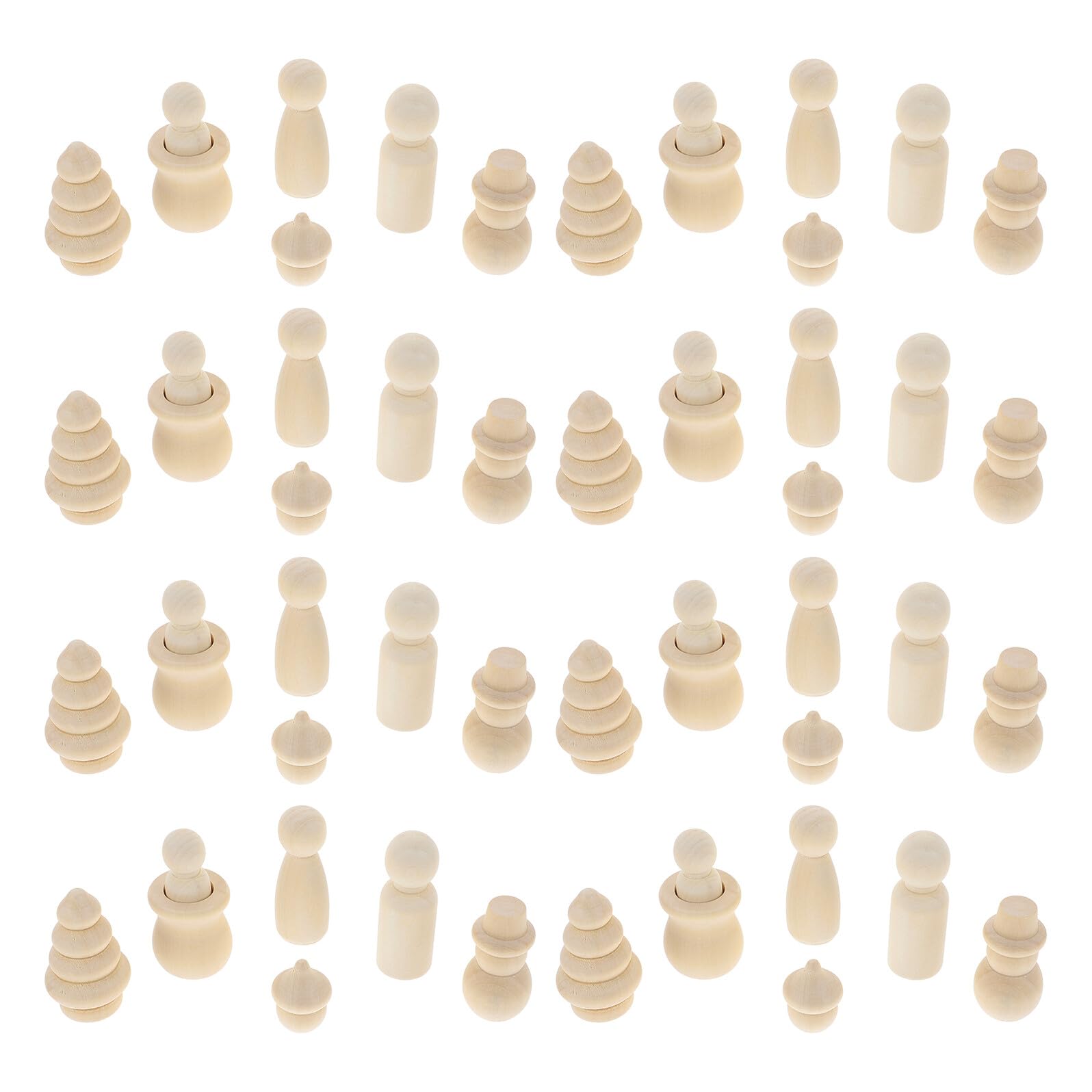 ORFOFE Muñecos de Madera sin Pintar para Pintar Figuras DIY para Decoración Navideña y Manualidades Muñecos Lisos y Resistentes para Hogar