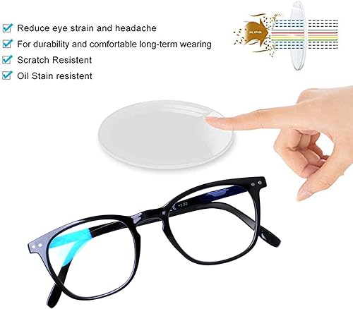 Miniatura 5 de Henotin Paquete de 3 lentes de lectura con bloqueo de luz azul, lectores de computadora con bisagra de resorte para hombres y mujeres, anteojos con