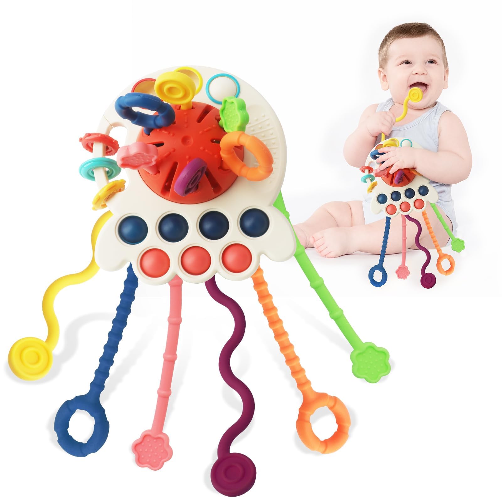 Montessori Toys for 1 Year Old- KETIEE Sensory Toys for Babies 12-18 Months, Pull String Activity Toy Travel Toys Early Development Toys Fine Motor Skills Toys Gift for Babies 18M+