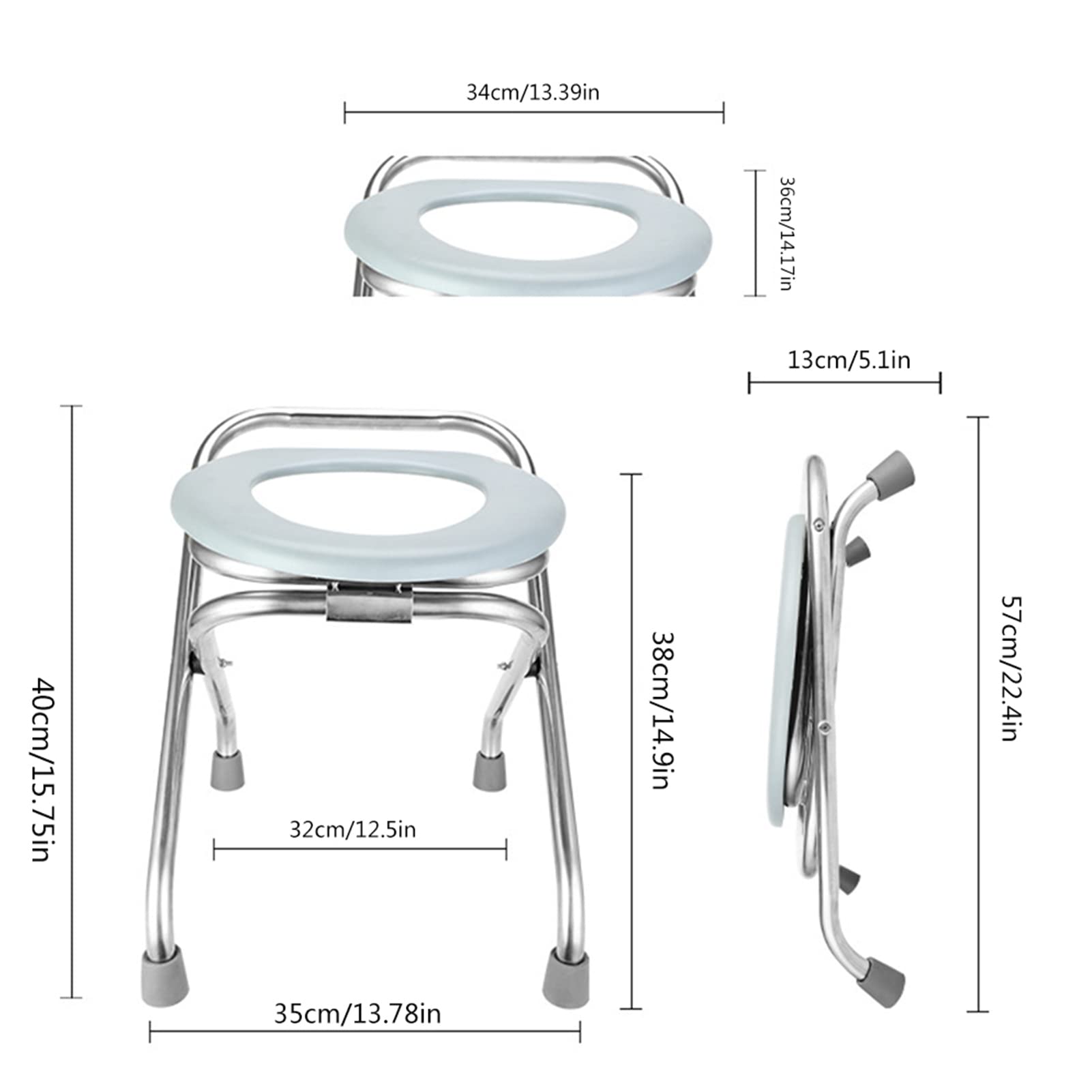 Chaise De Toilette De Camping Portable, WC Camping Car Toilette Seche, Toilette Pliable avec Siège De Toilette, Chaise De Toilette De Camp Pliante De 38 Cm De Hauteu