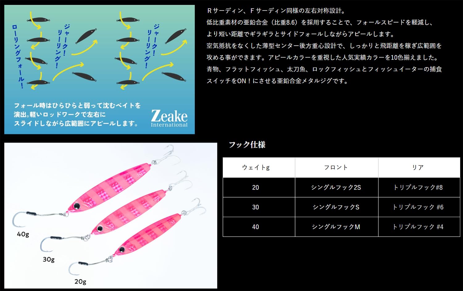 Amazon.co.jp: ▽ジーク Zサーディン 40g 002マイワシ 40g : スポーツ