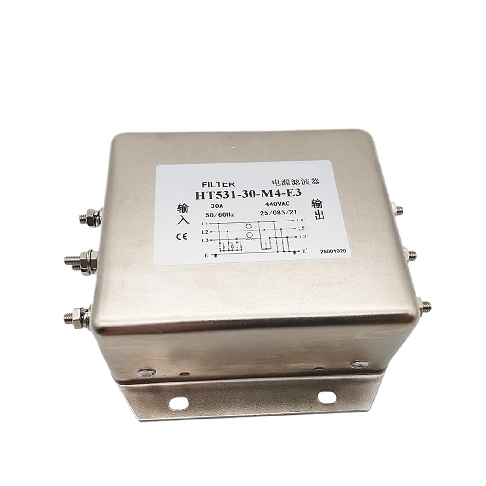 Filtre de puissance triphasé HT531 efficace contre les perturbations électriques 380V