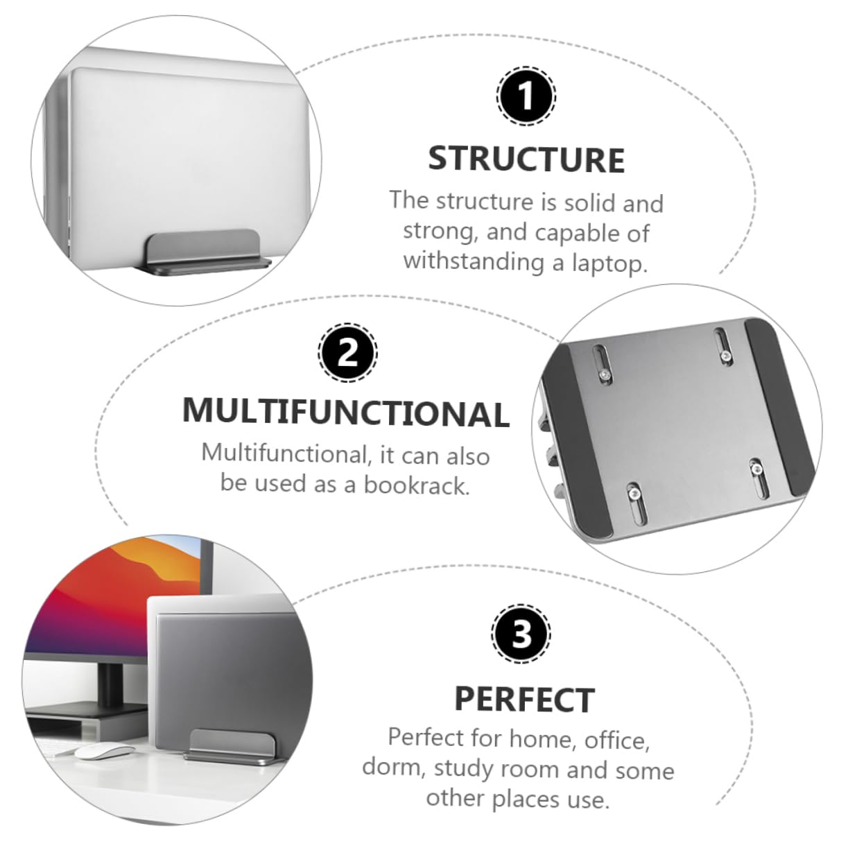 SHINEOFI Supporto Verticale per Laptop e Tablet Dock Verticale da Scrivania Stabile in Lega di Alluminio