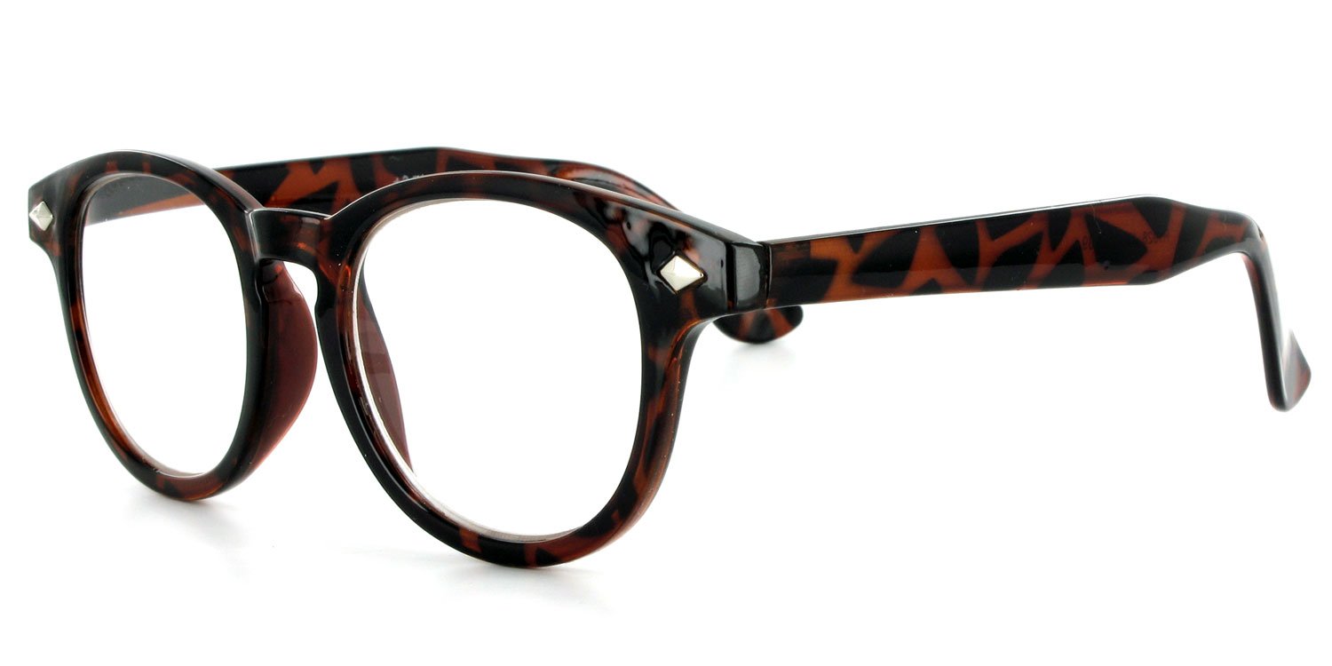 Aloha EyewearWaldo Demi Brown +1.75 Geek Chic Men's Reading Glasses with Vintage Retro Styling are Fun and Youthful