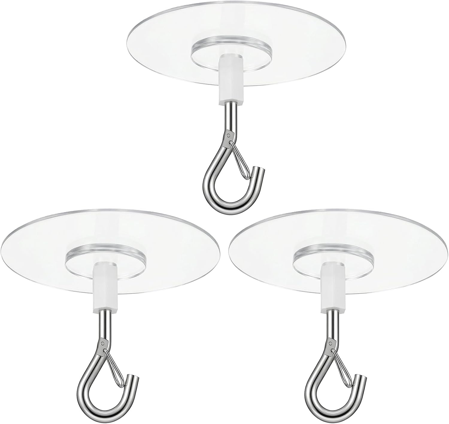 Sibba 3-Pack Heavy Duty Adhesive Ceiling Hooks Drill-Free Wall Hooks