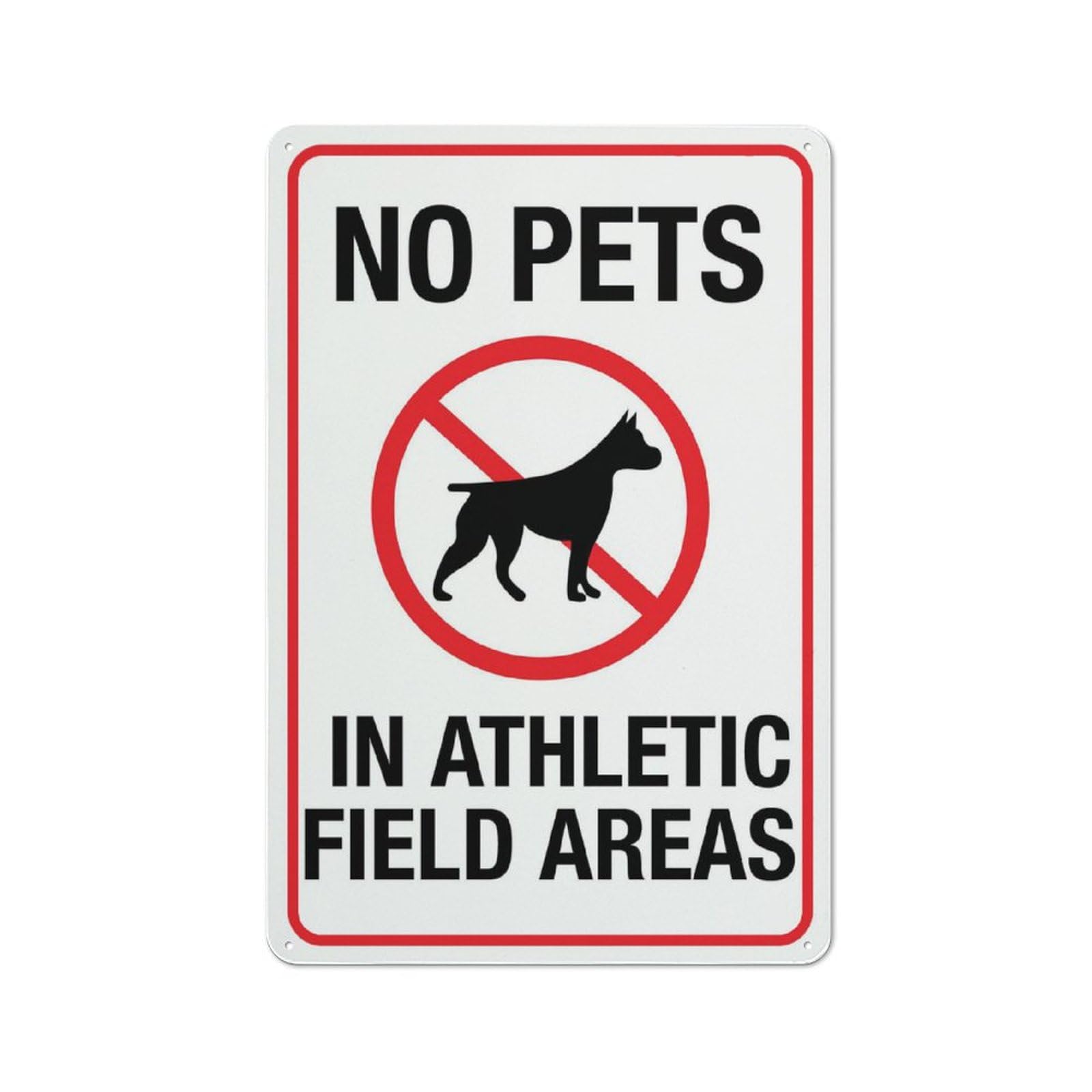 No Pets In Athletic Field Areas Sign Warning Tin Sign Home Kitchen Farm Garden Garage Wall Decor 12X8Inch