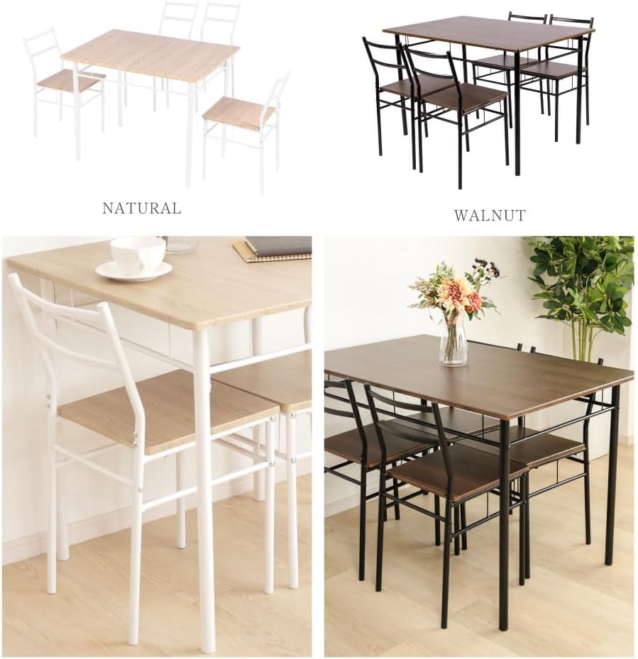 ロースタイルの4人用ダイニングセット [幅145] (テーブル+チェア4脚