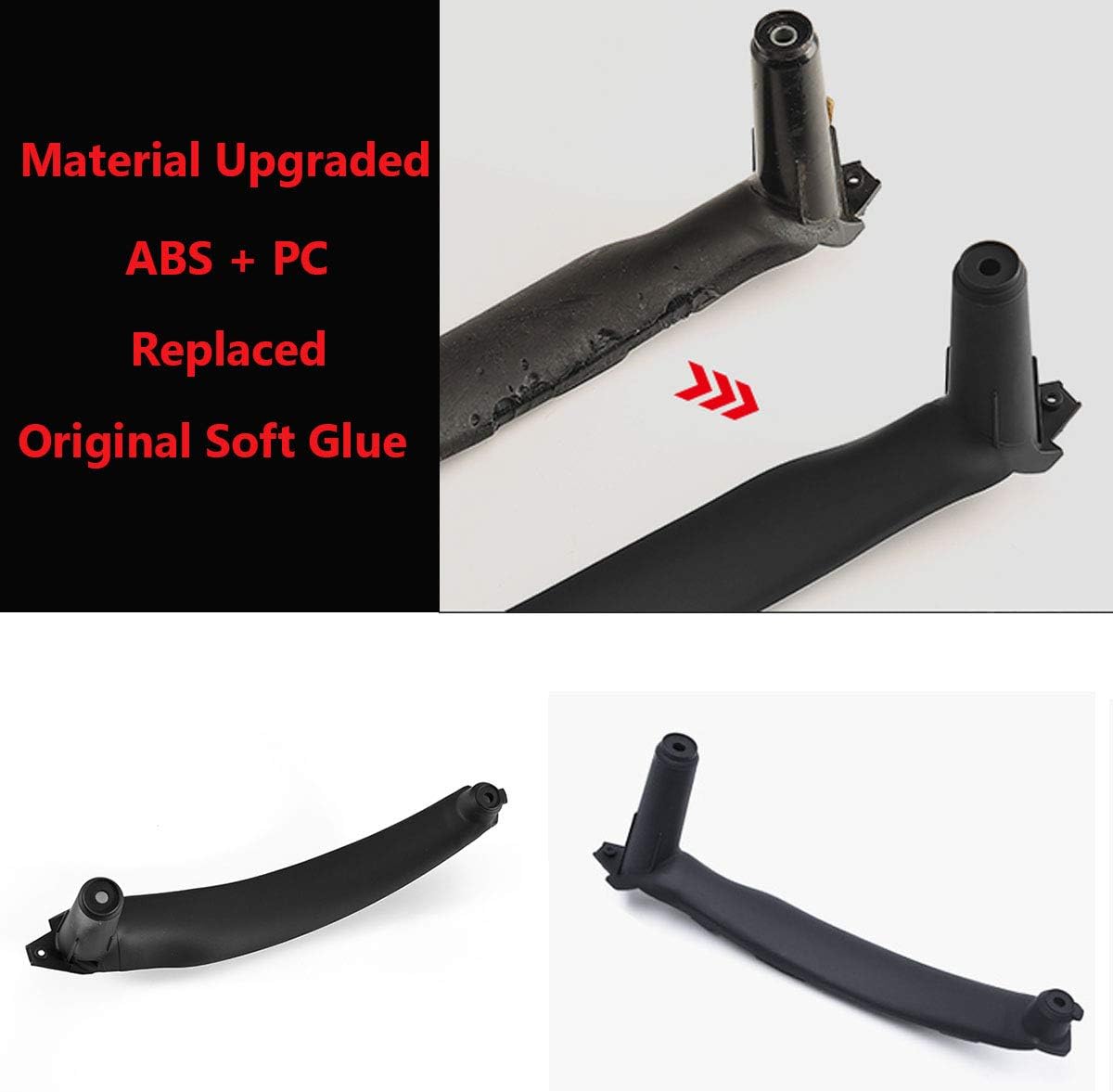 TTCR-II for BMW X5 X6 Door Handle Support Pull Strap, Interior Door Handle Inner Bracket Front/Rear Right Passenger Side (Fits: BMW X5 2007-2013 and X6 2008-2014, Black)