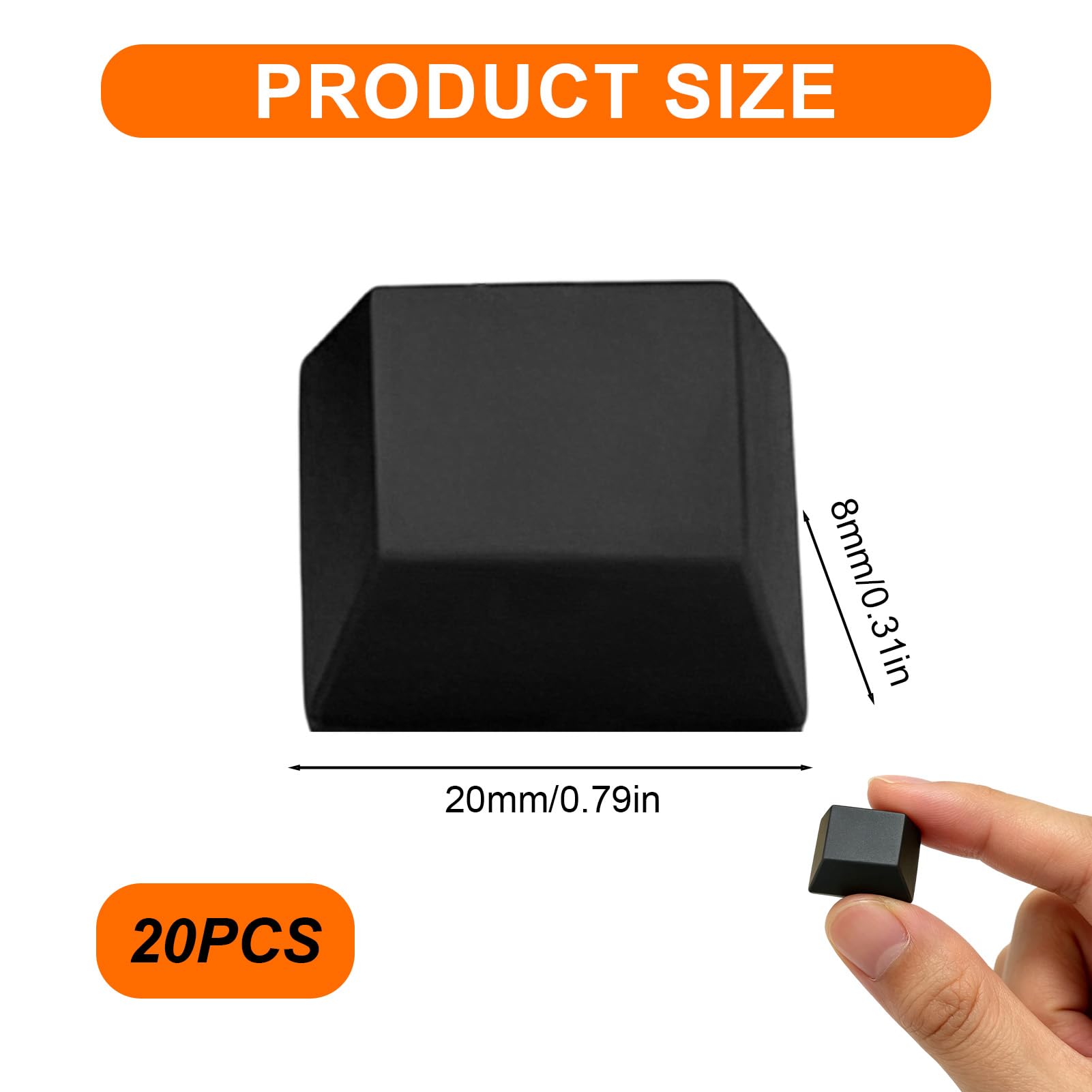 Lot de 20 pieds en caoutchouc autocollants noirs - 20 x 8 mm - En silicone - Anti-vibrations - Pour meubles, haut-parleurs, appareils électriques, base en caoutchouc antidérapante - Protection contre
