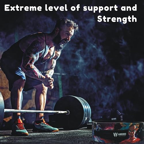 Miniatura 3 de MEDSO Cinturón de palanca de levantamiento de pesas de anime, levantamiento de pesas para sentadillas, peso muerto, entrenamiento cruzado,