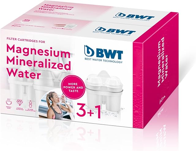 BWT 120 Litre Longlife Mg2+ Water Filter Cartridge 3 Plus 1 Pack, White