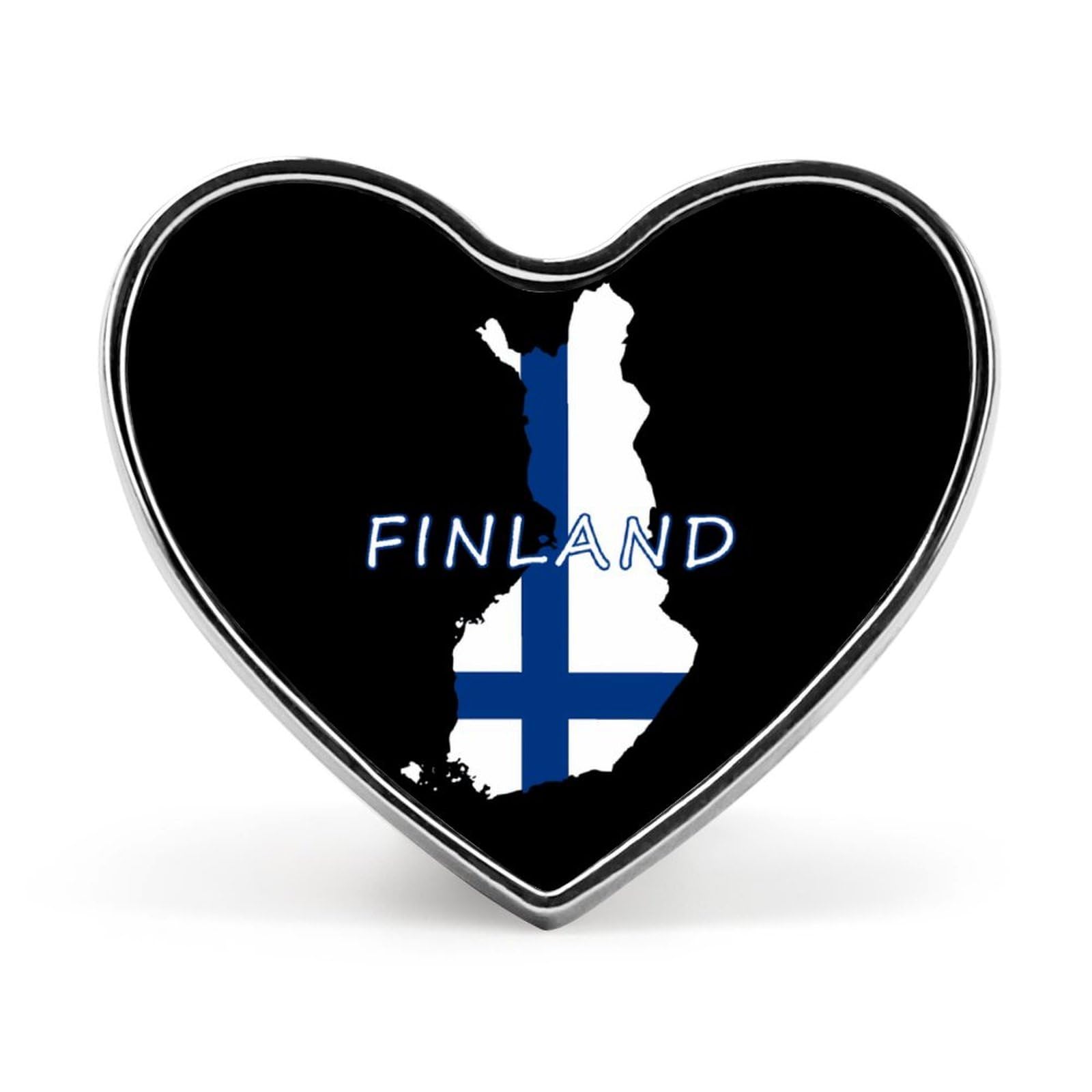 Finland Map Finnish Flag Enamel Lapel Pin Button Pins Brooch Heart Badge Funny Jewelry for Backpack Cloths Hats